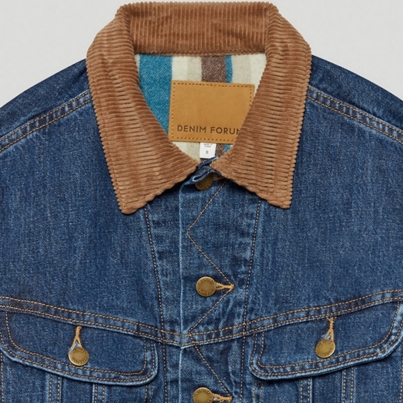 Aritzia Denim Forum - Monroe Storm Rider Denim Jacket Medium Fleece lined - Picture 4 of 9